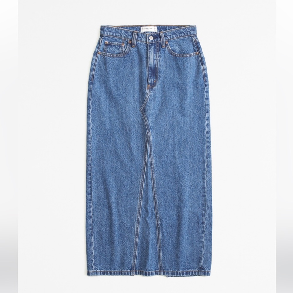 Abercrombie Denim Column Maxi Skirt